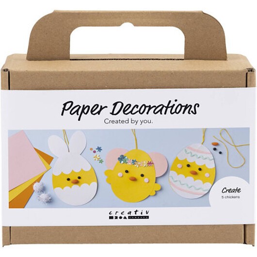 Mini DIY Kit Pappersdekorationer, kartong med dekorationer, 1 set