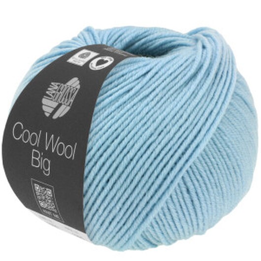 Lana Grossa Cool Wool Big Mélange Garn 1620 Melerad Ljusblå