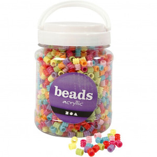 Vågblandning, ass. färger, diam. 7 mm, hålstorlek 3,5 mm, 700 ml/ 1 burk, 265 g