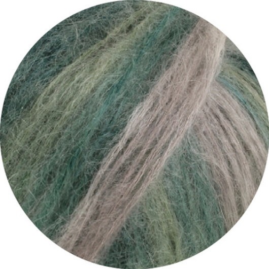 Lana Grossa Superkid Seta Garn 113 Ljusgrått/grått/lime seta/grönt