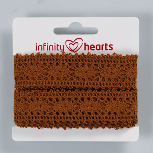 Infinity Hearts Spetsband Polyester 25mm 4 Brun - 5m