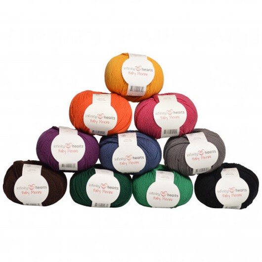 Infinity Hearts Baby Merino Garnpaket 07 Mörka färger - 10 st
