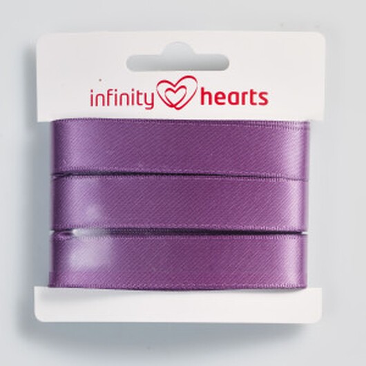 Infinity Hearts Satin Ribbon Dubbelsidigt 15mm 473 Mörklila - 5m