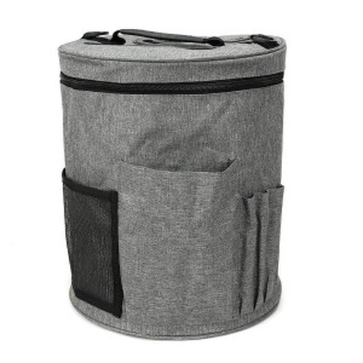 Infinity Hearts Garnväska/Stickväska Rund Grå 32x28cm