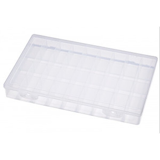 Sortiment Låda Plast Transparent 37,5x23x4,5cm - 36 fack