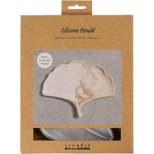Silikonform, Gingko-blad, H: 1,5 cm, L: 18,5 cm, B: 14,8 cm, 1 st.