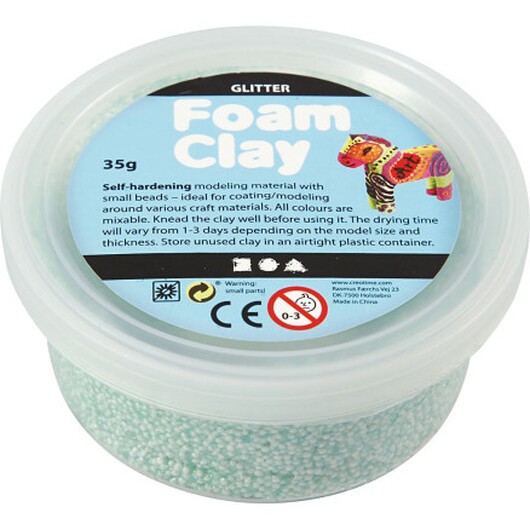 Foam ClayÂ® , glitter, ljusgrön, 35 g/ 1 burk