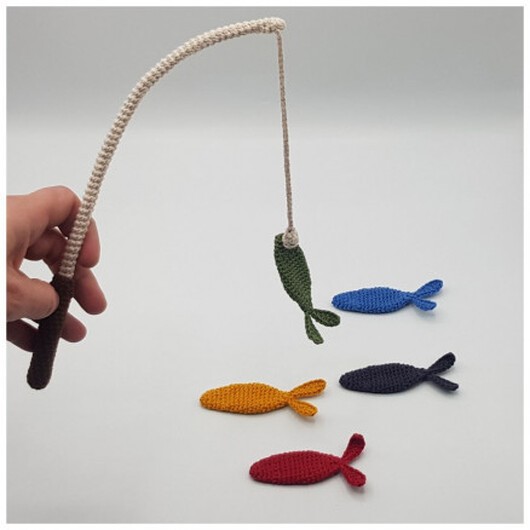 Gone Fishing av Rito Krea - Fiskespö och fiskar Virkmönster