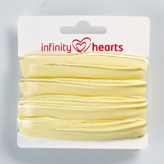 Passpoalband Infinity Hearts Stretch 10mm 617 Ljusgul - 5m