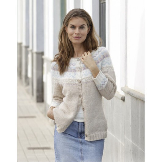 Nougat Cardigan by Drops Design - Jacka Stickmönster storlek S - XXXL