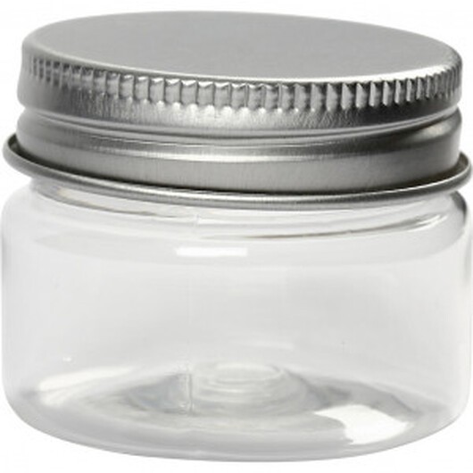 Plastburk med lock 35ml 3,5x4,5cm - 10 st.