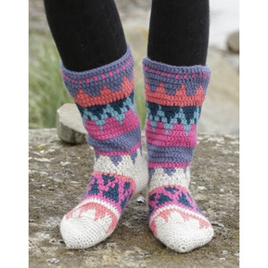 Colorful Winter by DROPS Design - Sockor Virk-mönster strl. 35/37 - 41 - 35/37