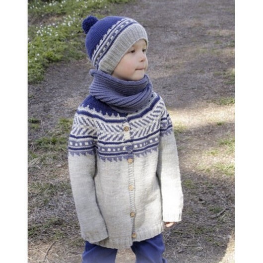 Little Adventure Jacket by DROPS Design - Jacka Stick-mönster strl. 3/4 - 11/12 år