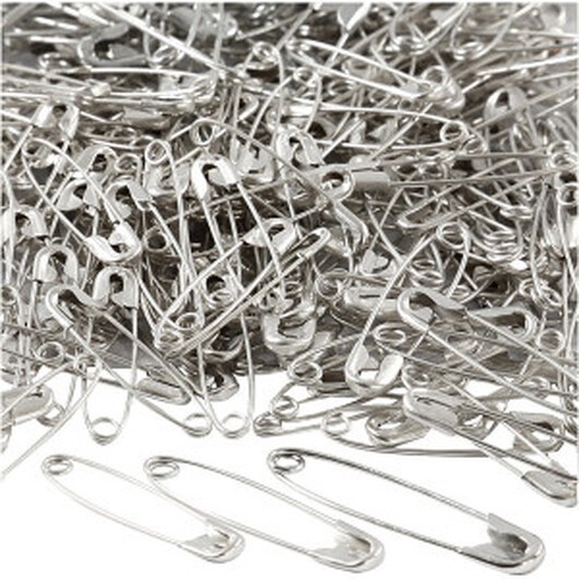 Säkerhetsnålar, L: 28+31+36 mm, tjocklek 0,7-0,8 mm, silver, 600 st./ 1 förp.