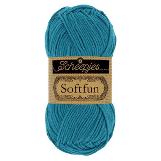 Scheepjes Softfun Garn Unicolor 2649 Påfågel