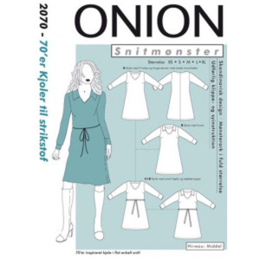 ONION Snittmönster 2070 70-talsklänning Str. XS-XL