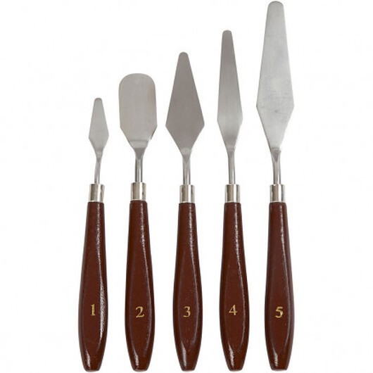 Palettkniv, L: 17-23 cm, B: 1,5-2,5 cm, 5 st.