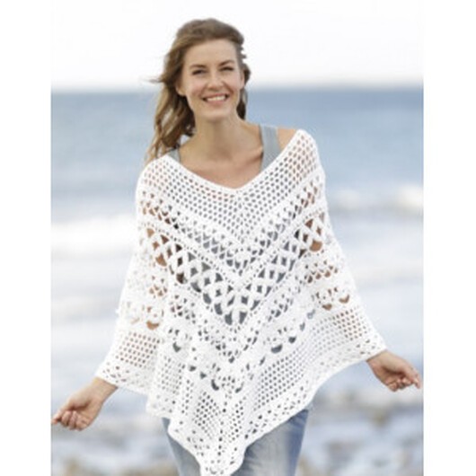 Light's Embrace by DROPS Design - Poncho virkmönster strl. S/M - XXL/X - Small / Medium