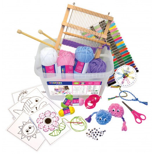 Playbox Hobbylåda/DIY Set Vävning/Garn/Broderi