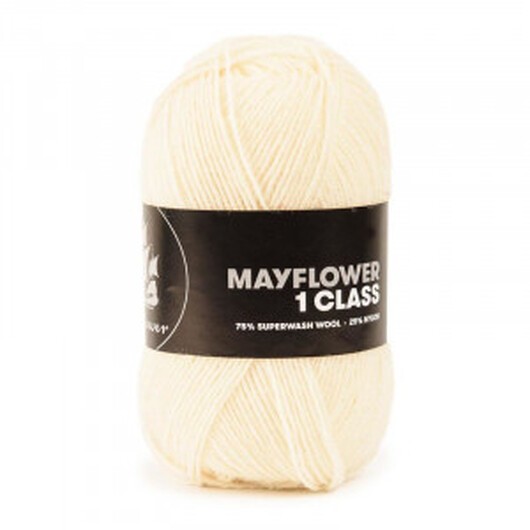 Mayflower 1 Class Garn Unicolor 16 Marshmallow-vit