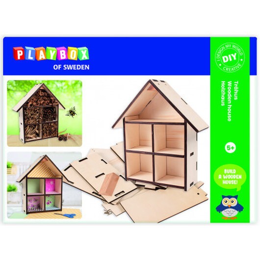 Playbox Gör det själv/DIY Set Insektshus/insektshotell/Trähus