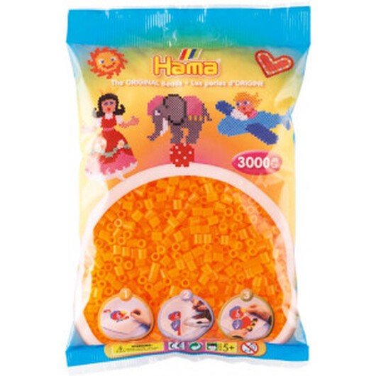 Hama Midi Pärlor 201-38 Neon Orange - 3000 st.