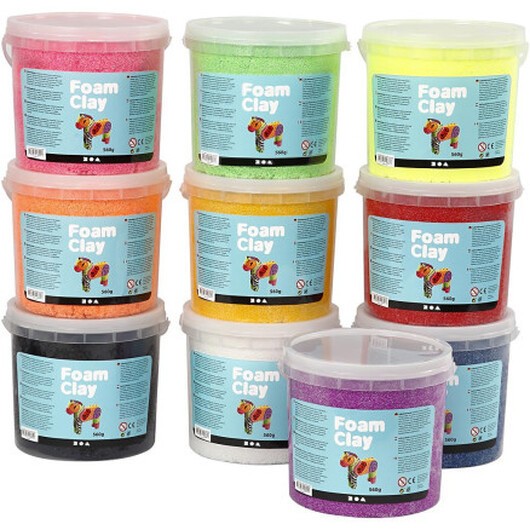 Foam ClayÂ® , mixade färger, 10x560 g/ 1 förp.