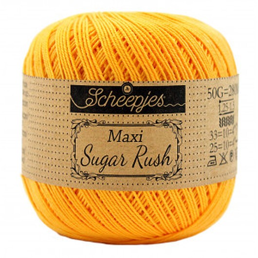 Scheepjes Maxi Sugar Rush Garn Unicolor 208 Yellow Gold