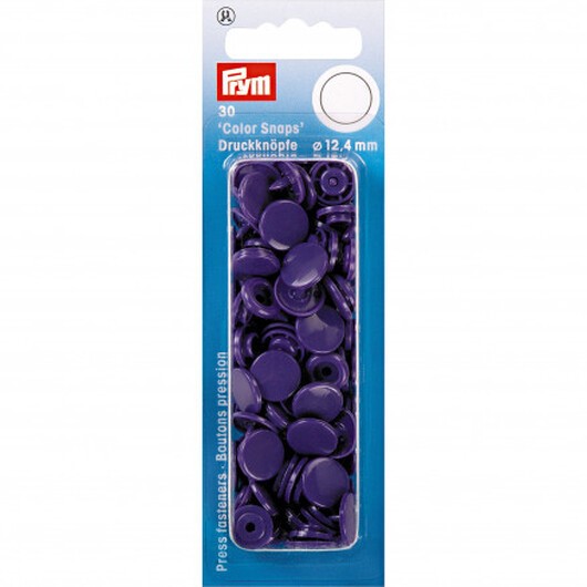 Prym Color Snaps Tryckknappar Plast Rund Violettt 12,4mm - 30 st.