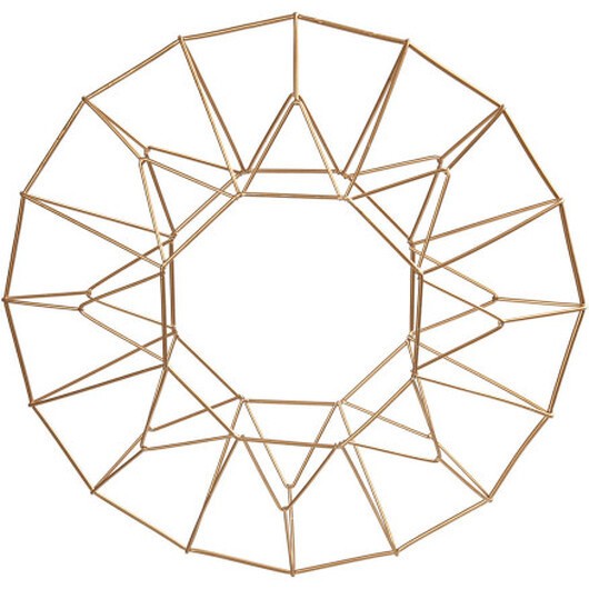 Metallornament, ring/krans, Dia. 28 cm, mässing, 1 st.