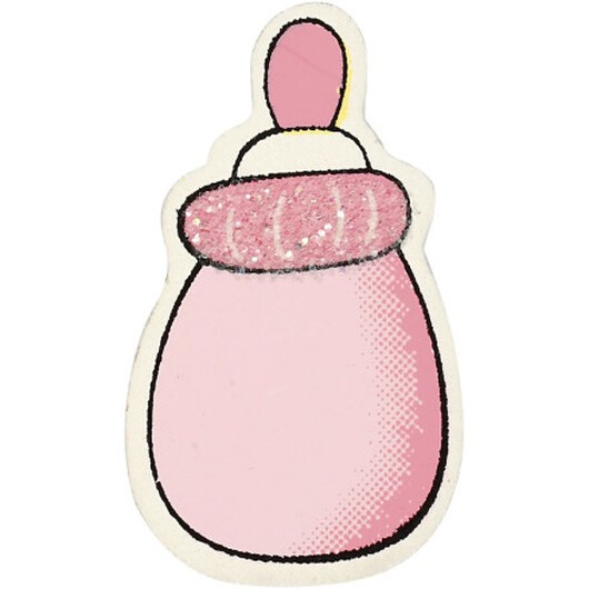 Nappflaska, stl. 22x37 mm, tjocklek 1,7 mm, glitter, ljusröd, 10 st./ 1 förp.