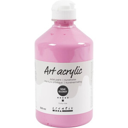 Akrylfärg, halvblank, täckande, dusty rose, 500 ml/ 1 flaska