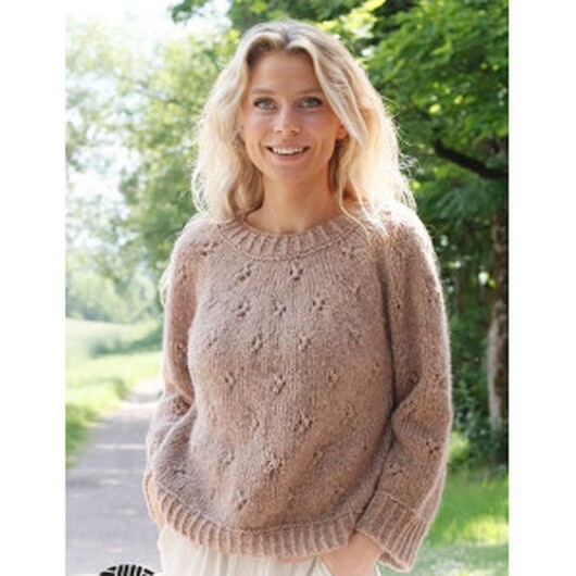 Sommarfin Sweater by DROPS Design - Tröja Stickmönster str. S - XXXL - Medium