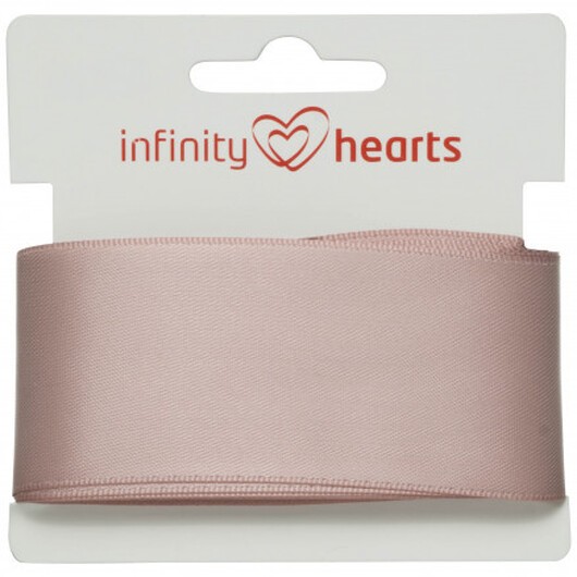 Infinity Hearts Satinband Dubbelsidigt 38mm 146 Puderrosa - 5m