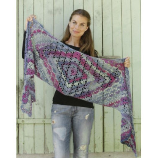 Dragon Eye by DROPS Design - Virkmönster sjal 194x42 cm