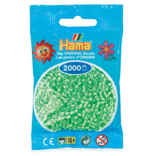 Hama Mini Pärlor 501-47 Pastell Grön - 2000 st