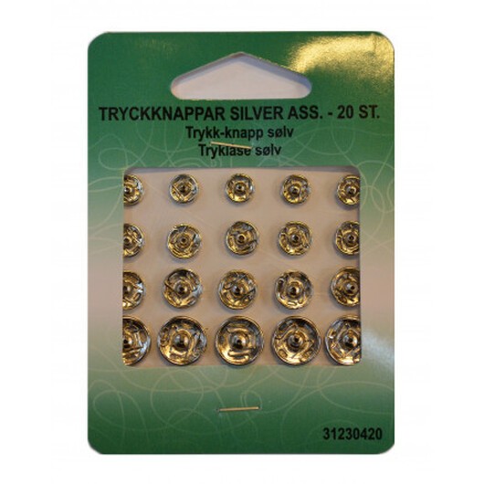 Trycklås Silver Ass. 20 st.