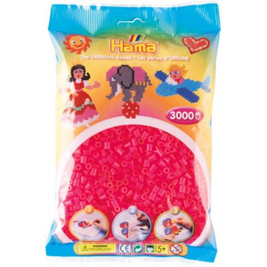 Hama Midi Pärlor 201-32 Neon Fuchsia - 3000 st.