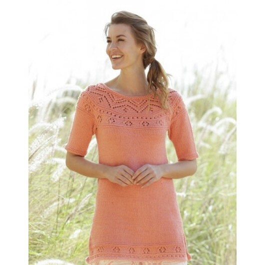 Sunrise Glow by DROPS Design - Tunika Stick-mönster strl. S - XXXL