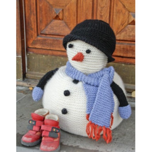 Frank by DROPS Design - Snögubbe Julpynt Stickbeskrivning 36 cm