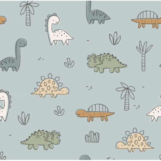 Bomullsjersey Print Tyg 150 cm 003 Dino - 50 cm
