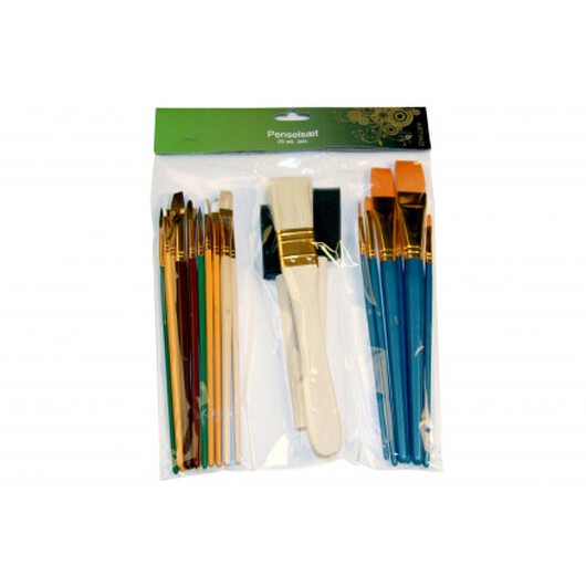 Artino Färgpenselsats Ass. storlekar - 25 st.