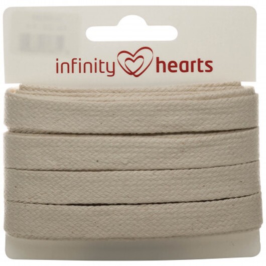 Infinity Hearts Anoraksnöre Bomull platt 10mm 200 Natur - 5m