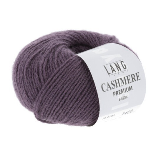 Lang Yarns Kashmir Premium Garn 180 Aubergine Melange