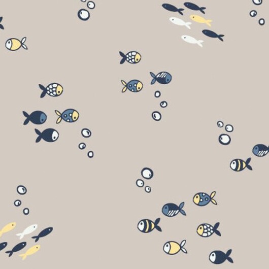 Bomullspoplin Fisk 150cm 008 - 50 cm