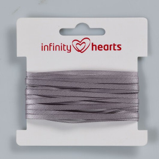 Infinity Hearts Satinband Dubbelsidigt 3mm 12 Silver - 5m