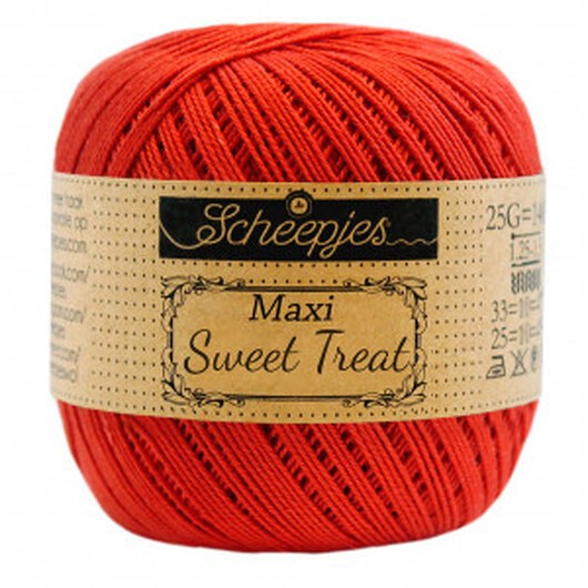 Scheepjes Maxi Sweet Treat Garn Unicolor 390 Poppy Rose