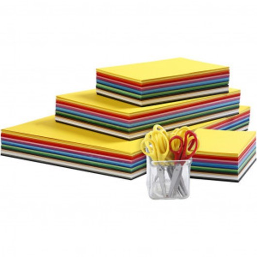 Kreativ kartong och barnsaxar, mixade färger, A3,A4,A5,A6, 180 g, 1 se
