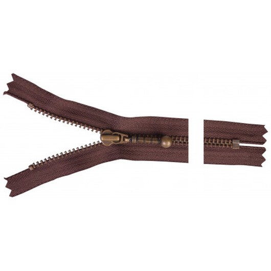 YKK Dragkedja/Blixtlås Antik Mässing 15cm 4mm Brun