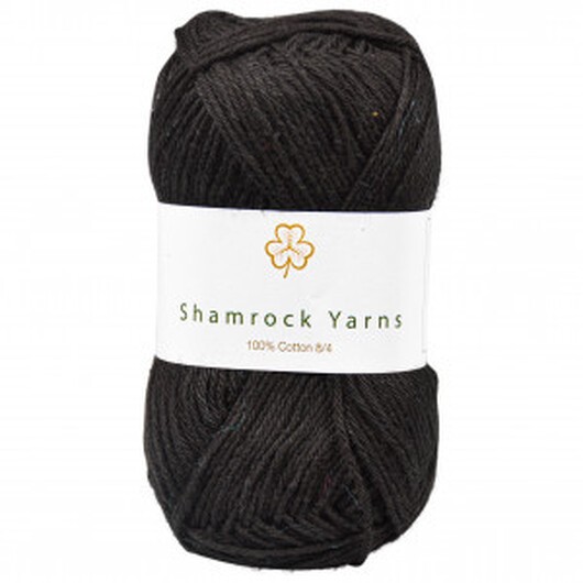 Shamrock Yarns 100% Bomull Garn 01 Svart